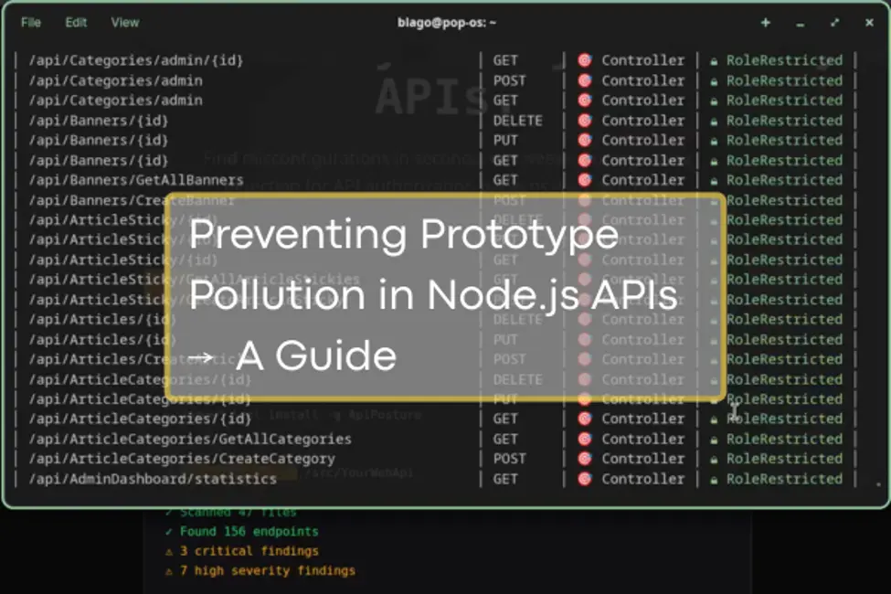 Preventing Prototype Pollution in Node.js APIs: A Guide